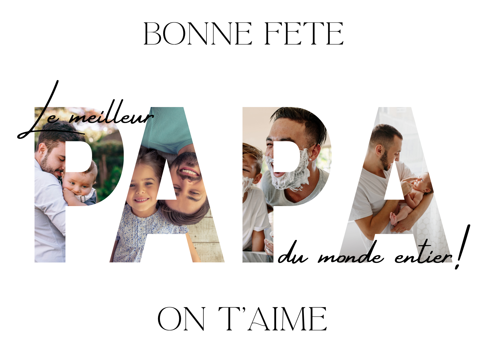 👨‍👧‍👦 AFFICHE PERSONNALISÉE – BONNE FÊTE PAPA