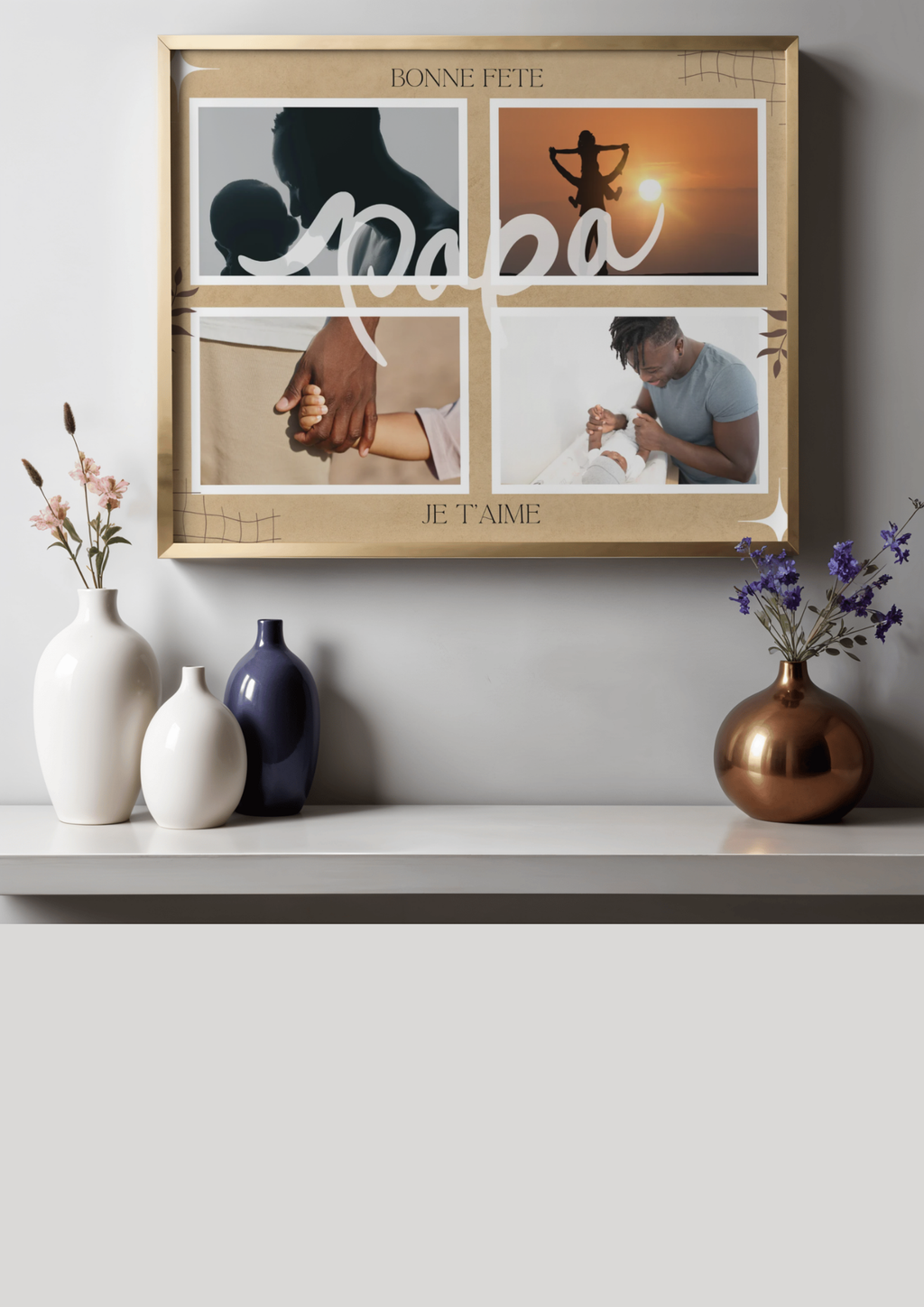 👨‍👧‍👦 AFFICHE PERSONNALISÉE – BONNE FÊTE PAPA