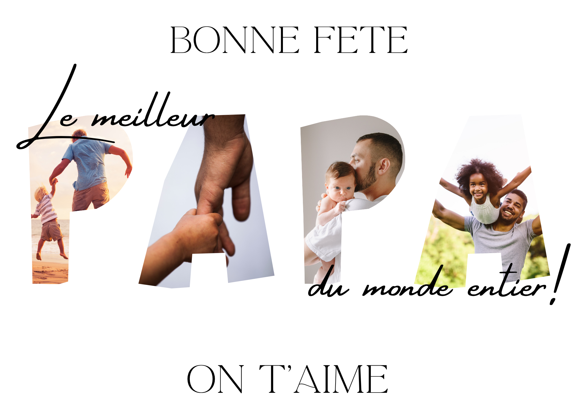 👨‍👧‍👦 AFFICHE PERSONNALISÉE – BONNE FÊTE PAPA