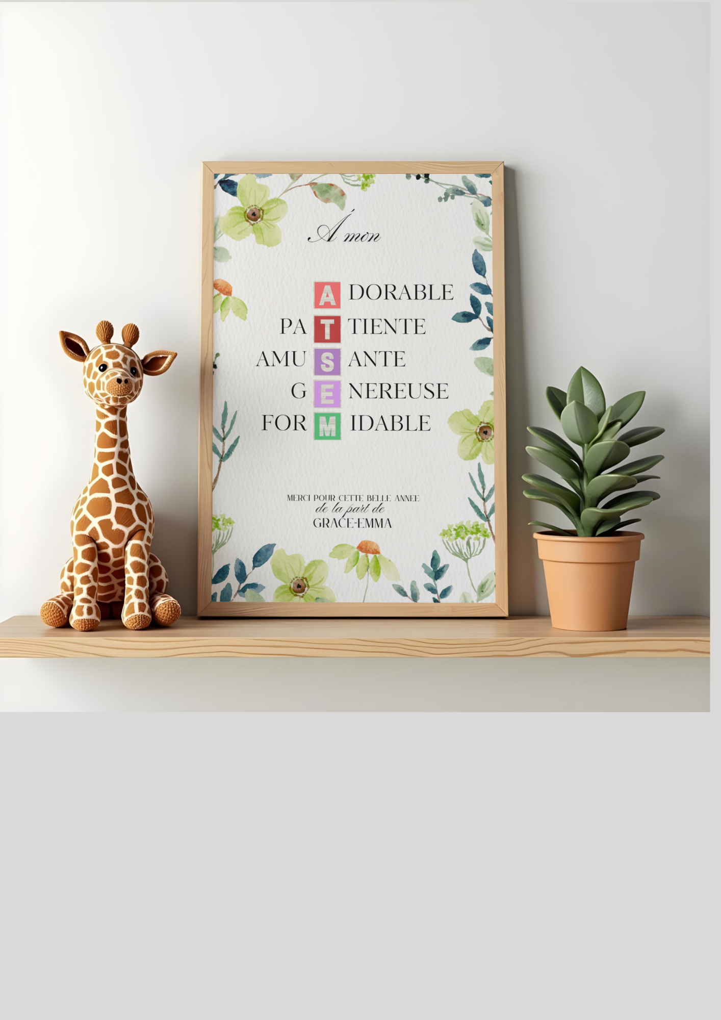 Affiche souvenir encadrée personnalisable