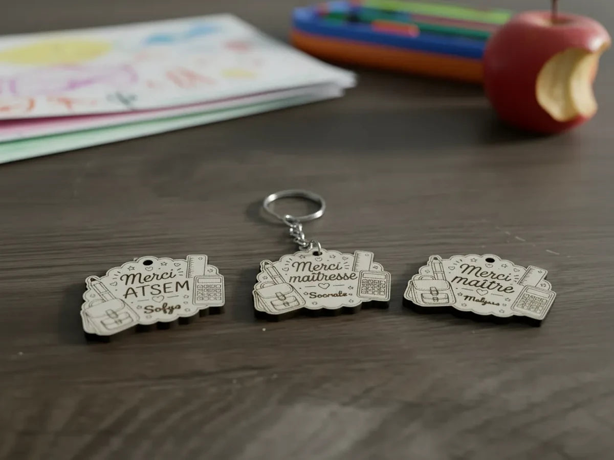 🔑 PORTE-CLÉS PERSONNALISÉ – CADEAU DE FIN D'ANNÉE SCOLAIRE