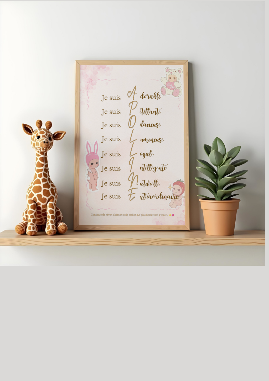 💛 Cadre personnalisé avec poème acrostiche