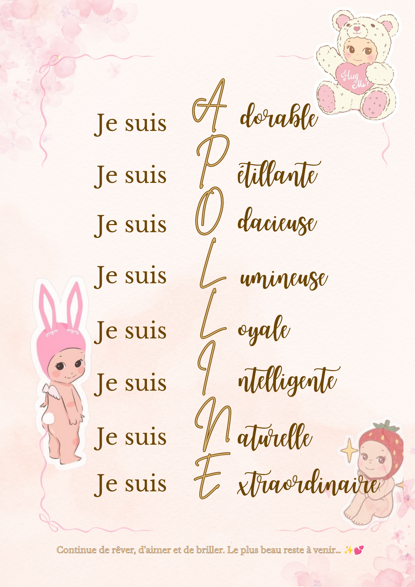 💛 Cadre personnalisé avec poème acrostiche