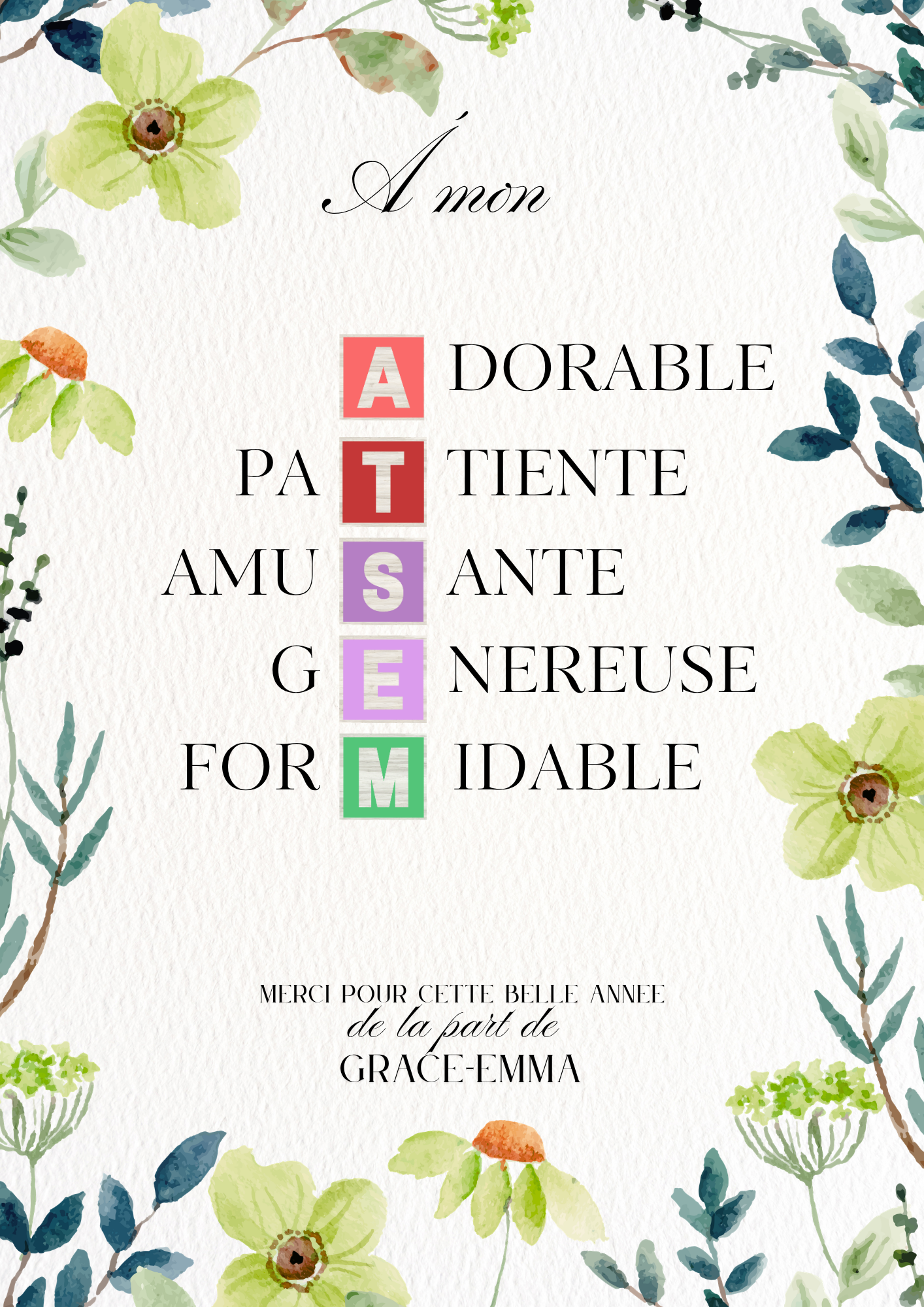 Affiche souvenir encadrée personnalisable