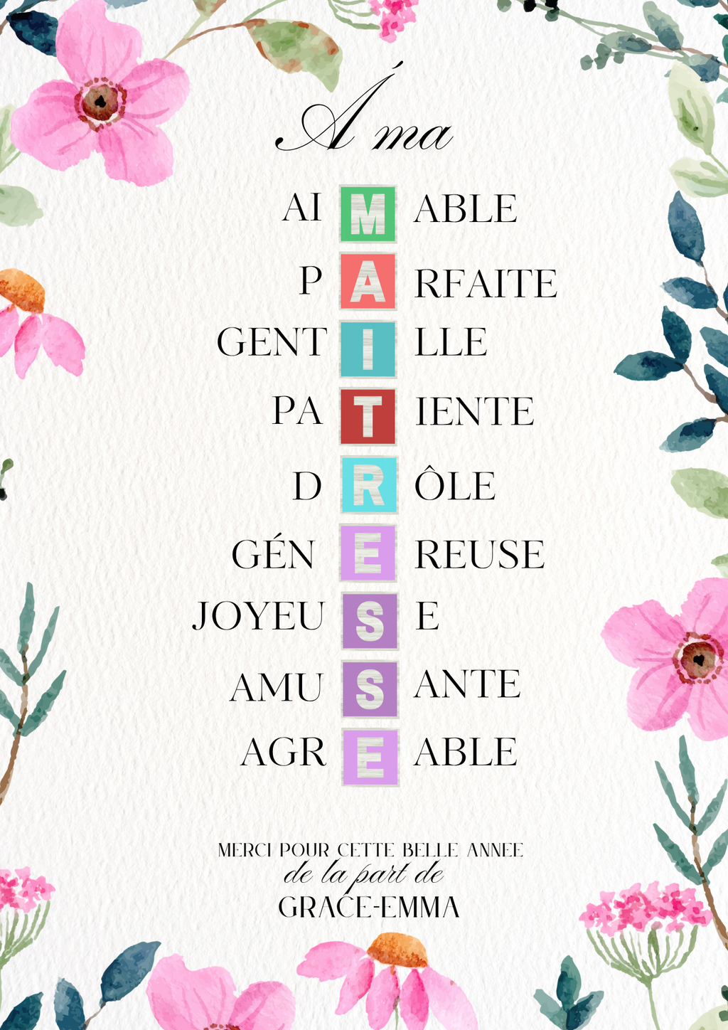 Affiche souvenir encadrée personnalisable
