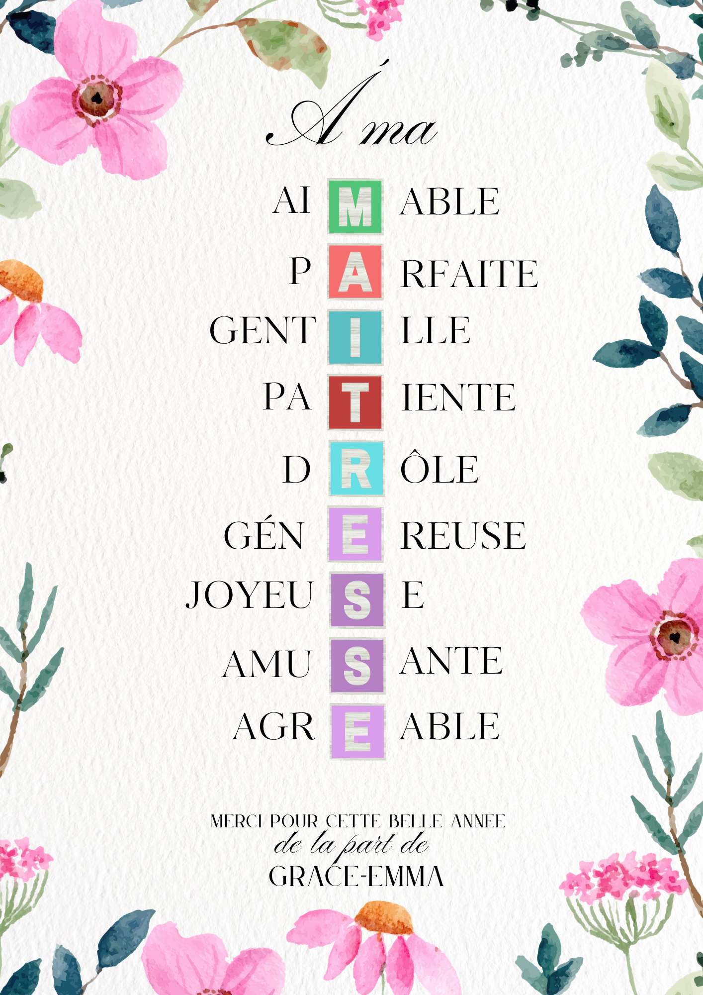 Affiche souvenir encadrée personnalisable