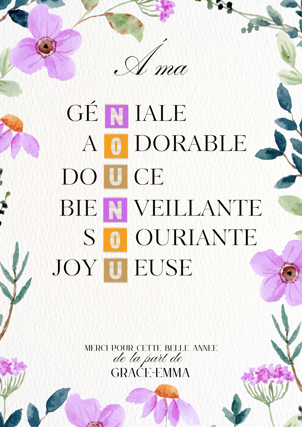 Affiche souvenir encadrée personnalisable
