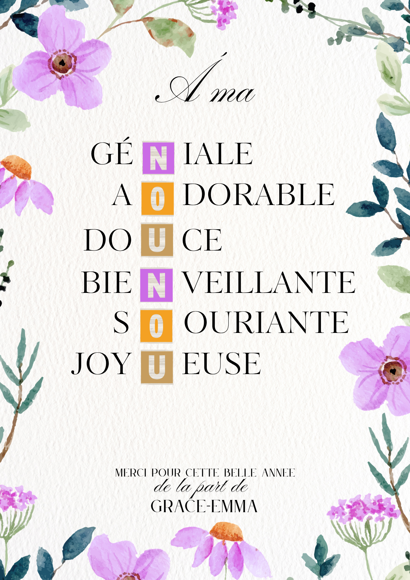 Affiche souvenir encadrée personnalisable
